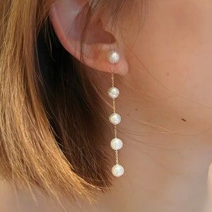 Wedding Earrings, Minimalist Nature Pearl Earrings, Baroque Pearls Drop Earrings, Wedding Dangle Earrings, Bridal Earrings, Gift for her Mom