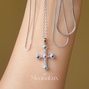 Cross Pendant Necklace, Christian Faith Necklace, Silver Cross Necklace