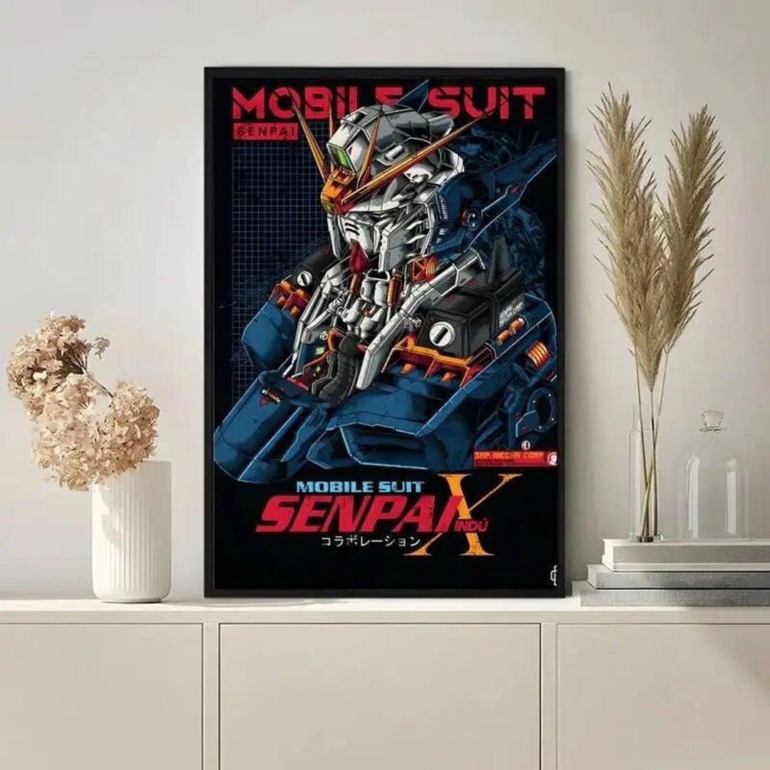 Mobile Suit Senpai Anime Canvas Poster Wall Art Home Decor - Etsy