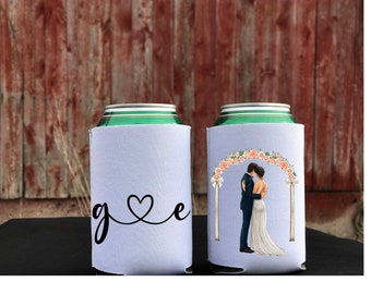 Wedding Koozies Wedding Coozies Slim Can Coozie Custom Can Cooler Wedding Reception Wedding Favors Unique Wedding Favors Bulk Favors