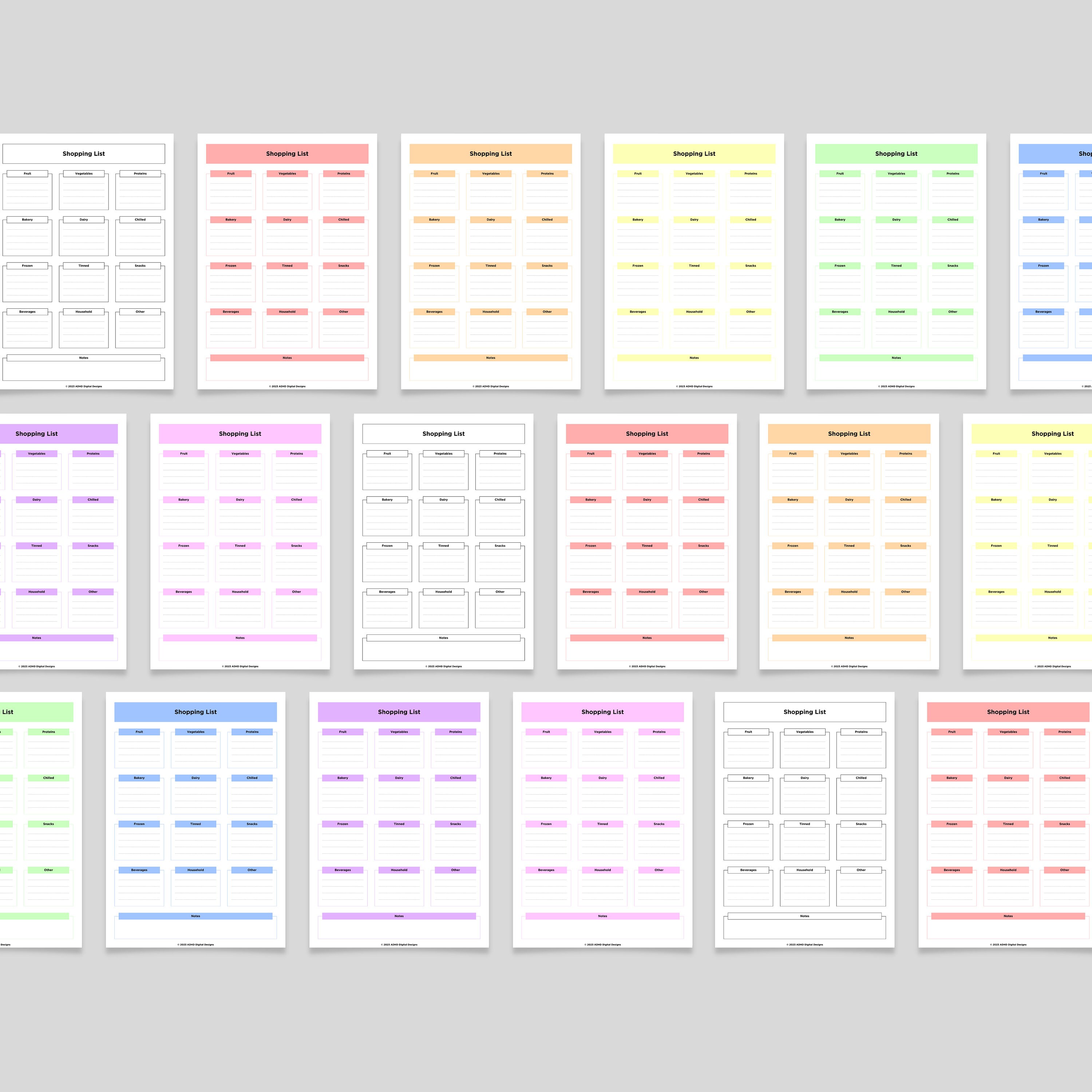 A4 ADHD Shopping List for Neurodivergents Teachers Students - Etsy UK