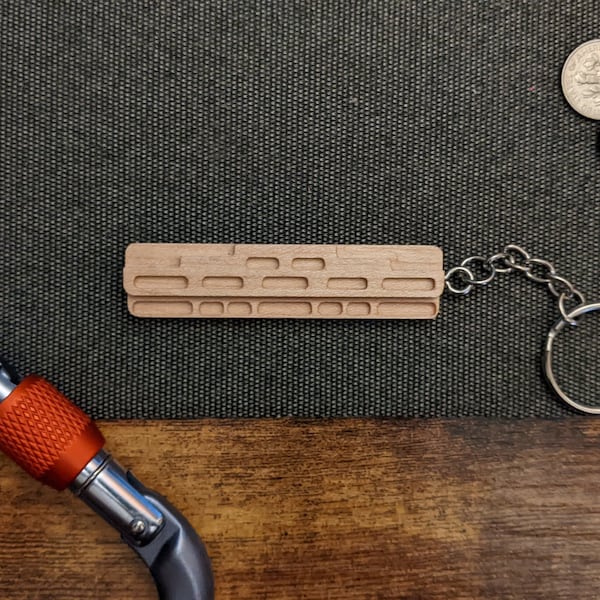 Rock Climbing Hangboard Keychain (Square Style)