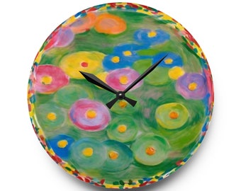 Monet Inspired Acrylic Wall Clock