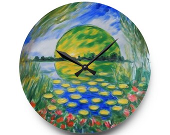 Monet Inspired Acrylic Wall Clock