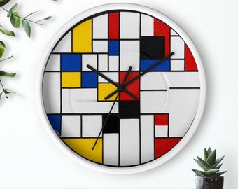 Mondrian Inspired Wall Clock