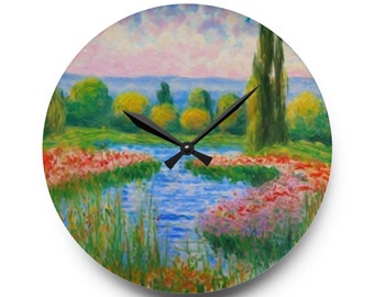 Monet Inspired Acrylic Wall Clock