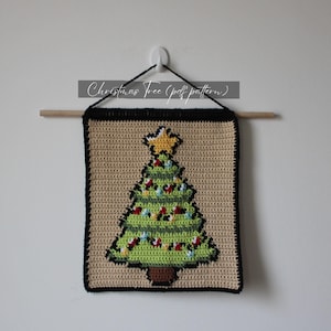 Christmas Tree Tapestry Crochet Pattern (PDF Download): Christmas Decoration Wall-Hanging