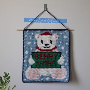 Beary Christmas Crochet Tapestry Wall-Hanging Pattern (PDF)