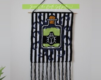 Patrón PDF de Jugo del Escarabajo / Patrón de crochet para tapiz inspirado en Beetlejuice