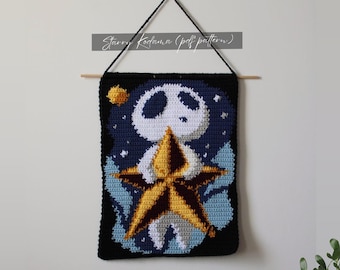 Starry Forest Spirit PDF Crochet Pattern | Ghibli inspired Wall-Hanging