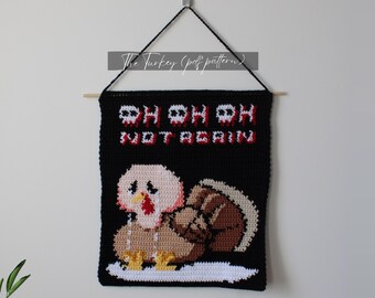 Sad Turkey Crochet Pattern: Thanksgiving Tapestry Wall Hanging (PDF Pattern)