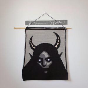 The Necromancer Tapestry Crochet Pattern: Gothic Demon Lady Wall Hanging (PDF Pattern)