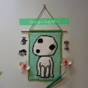 Forest Spirit Tapestry Crochet Pattern | Ghibli Wall Hanging (PDF Pattern)