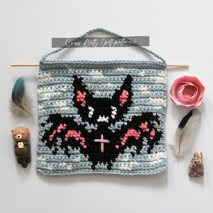 Bat Tapestry Crochet Pattern | Goth Wall-Hanging (PDF Pattern)