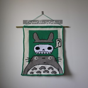 Totoro inspiriert Wandbehang PDF Häkelanleitung | Verwirrt Totoro Wandbehang