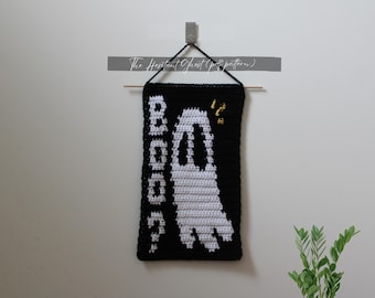 Ghost Tapestry Crochet PDF Pattern | Hesitant Ghost | Funny Wall-Hanging