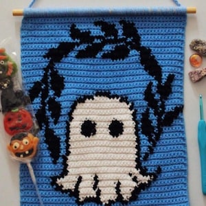 Tapestry Crochet Ghost Pattern: Halloween Wall Decor (PDF Pattern)