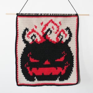 Halloween Kürbis Gobelin Häkelanleitung: Gruseliger Wandbehang (PDF-Häkelanleitung)