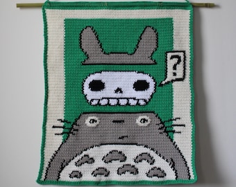 Totoro Inspired Tapestry Crochet PDF Pattern Confused Totoro Wall-Hanging