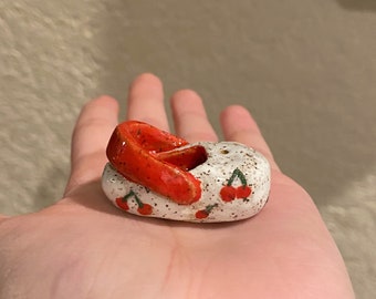 Mini Cherry Ceramic Croc