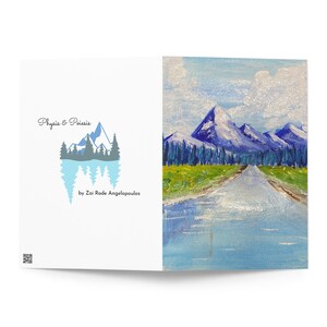 Impression d'art peinture carte de voeux, montagnes et rivière du Tyrol autrichien