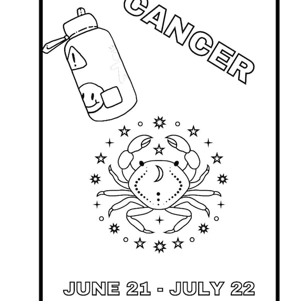 Cancer Zodiac coloring page