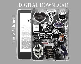 Kindle einlegen | Black Romantasy|Kindle Paperwhite und Colorsoft | Unter Klarsichthülle | Digitaler Download