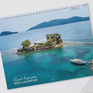 Calendario de pared de viajes 2025 / Calendario de viajes / Países del mundo 2025 / Calendario de pared 2025 / Calendario fotográfico de lugares hermosos / Calendario con imágenes