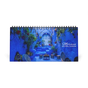 Calendario da tavolo Marocco 2025 / Calendario da tavolo Marocco Photos / Piccolo calendario per ufficio / Calendario 2025 / Calendario da tavolo 2025