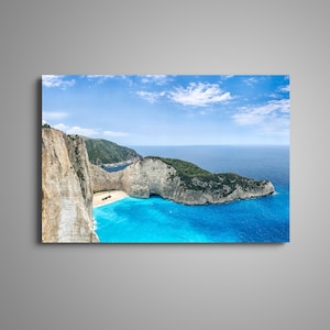 Shipwreck Beach Zakynthos Photo | Wall Art Canvas | Navagio Beach Photograph | Zakynthos | Greece Decor Wall Art | Greek Island