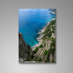 Capri Italy Wall Art | Via Krupp Photo | Capri Canvas | Amalfi Coast Print | Italy Photo Canvas | Mediterranean Decor | Coastal Print