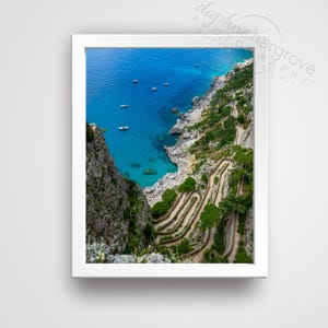 Capri Wall Art Printable | Via Krupp | Capri Photography | Amalfi Coast | Italy aesthetic | Ocean Print | Mediterranean Decor | Coastal Art