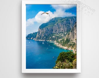 Capri Coast Photography Print: Mediterranean Ocean View (Digital Download)