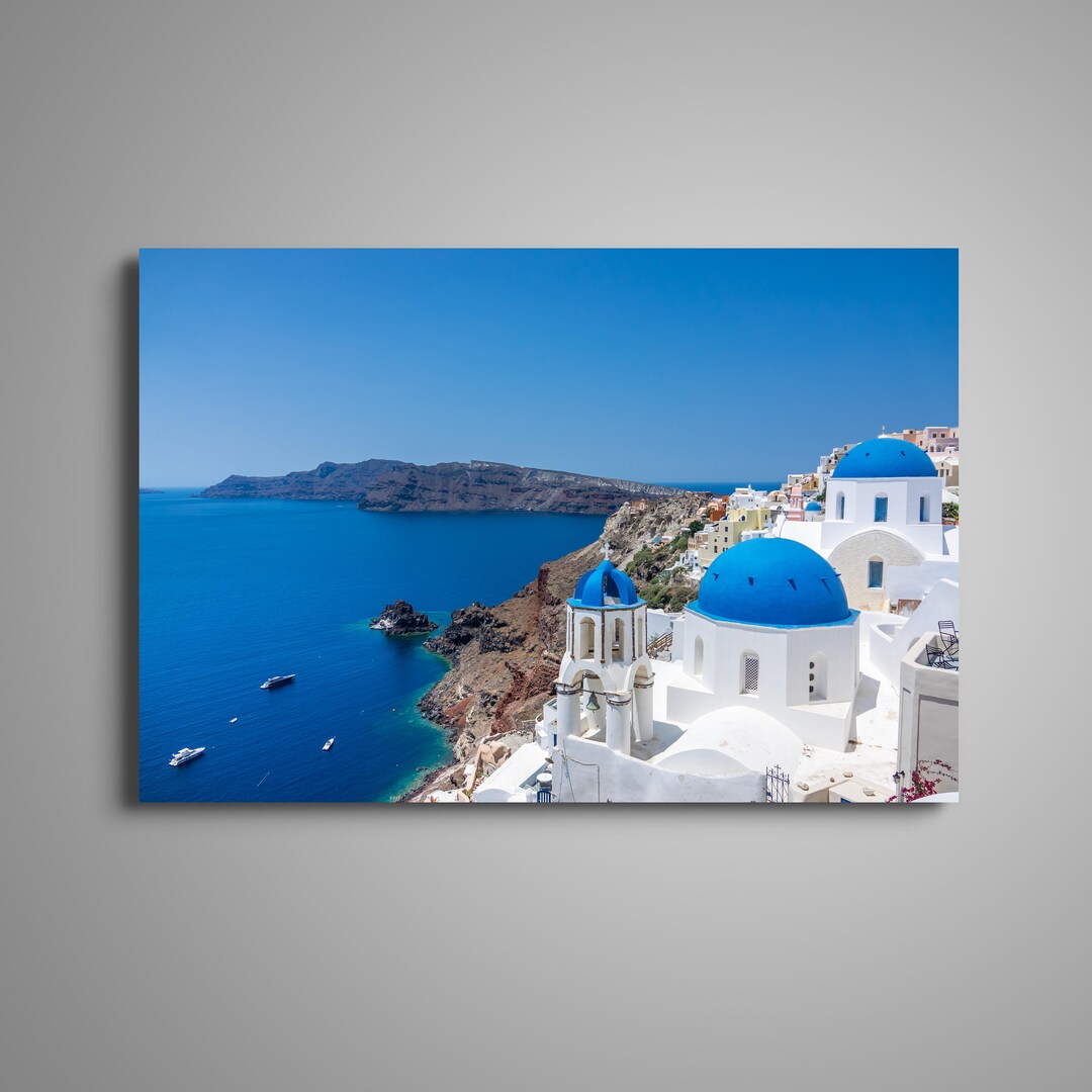 Santorini Wall Art Canvas Real Photo Painting Fine Art Santorini Photo