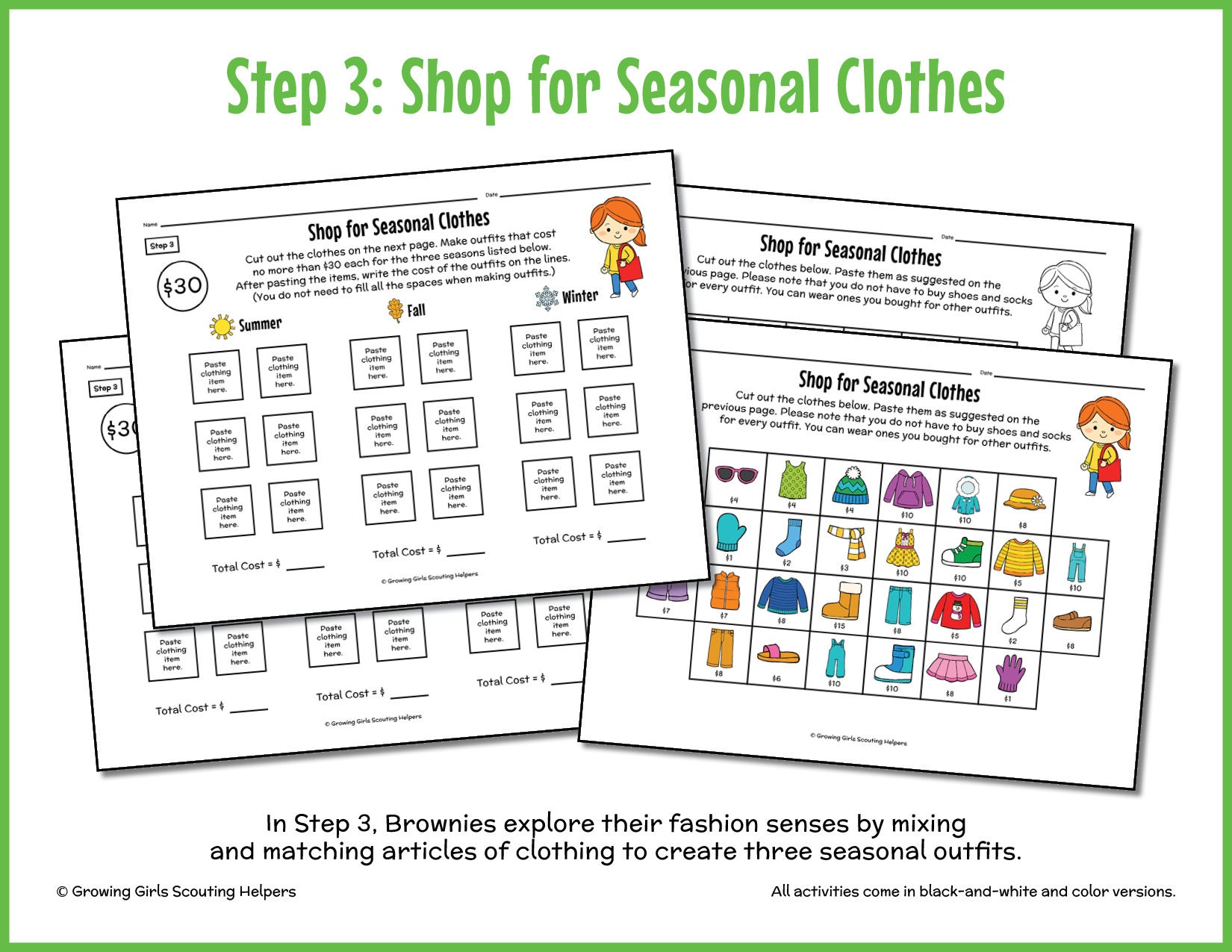 Girl Scout Brownies: money Manager Printable Activity Book Badge ...
