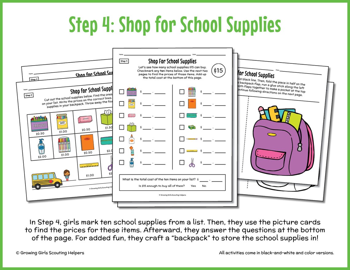 Girl Scout Brownies: money Manager Printable Activity Book Badge ...