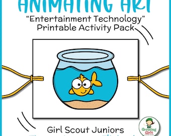 Girl Scout Juniors: &quot;Entertainment Technology&quot; Printable Badge Activities | Thaumatropes & Flipbooks for Step 1 | Instant PDF Download