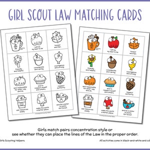 Girl Scout Promise &amp; Law: Fall Crafts Games Coloring Sheets - Etsy