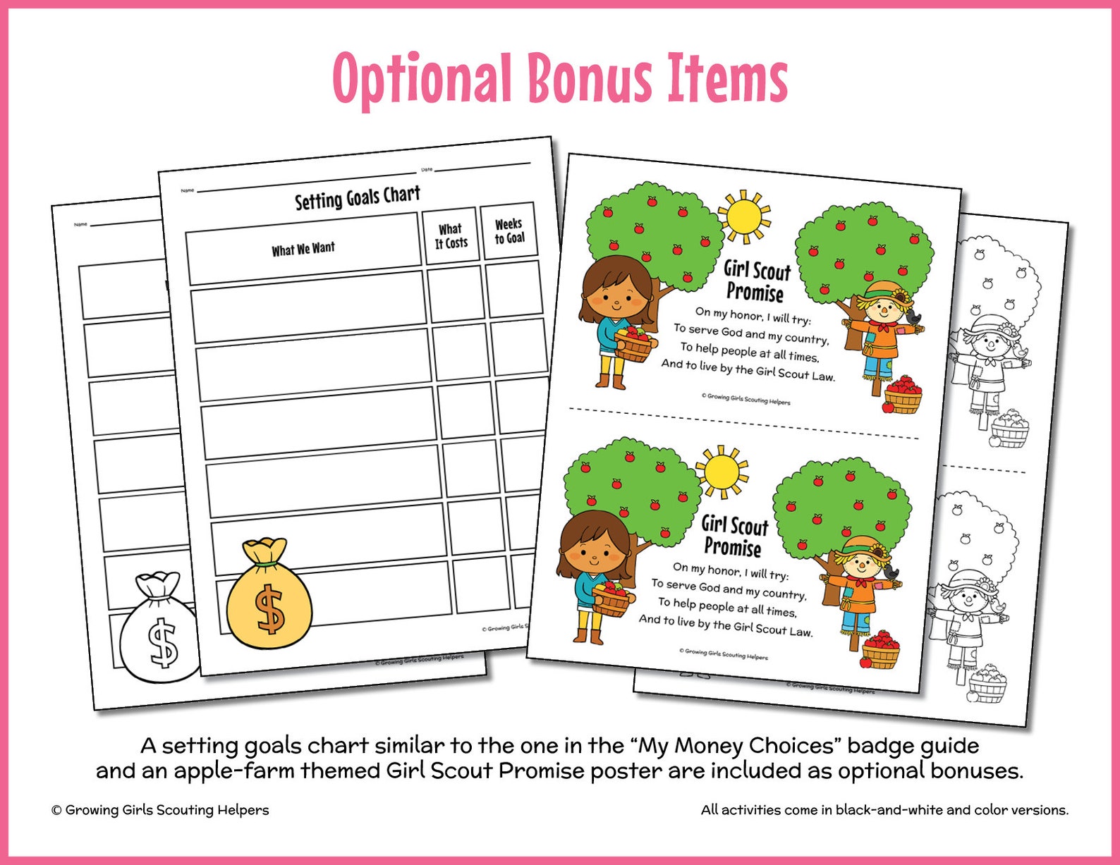 Girl Scout Daisies: my Money Choices Printable Activity Book Badge ...