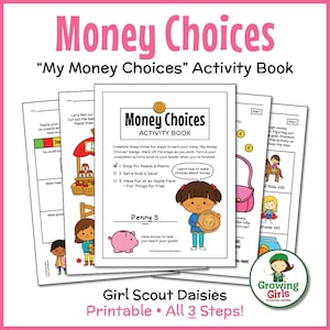 Girl Scout Daisies: &quot;My Money Choices&quot; Printable Activity Book | Badge Activities for All 3 Steps! | Instant PDF Download