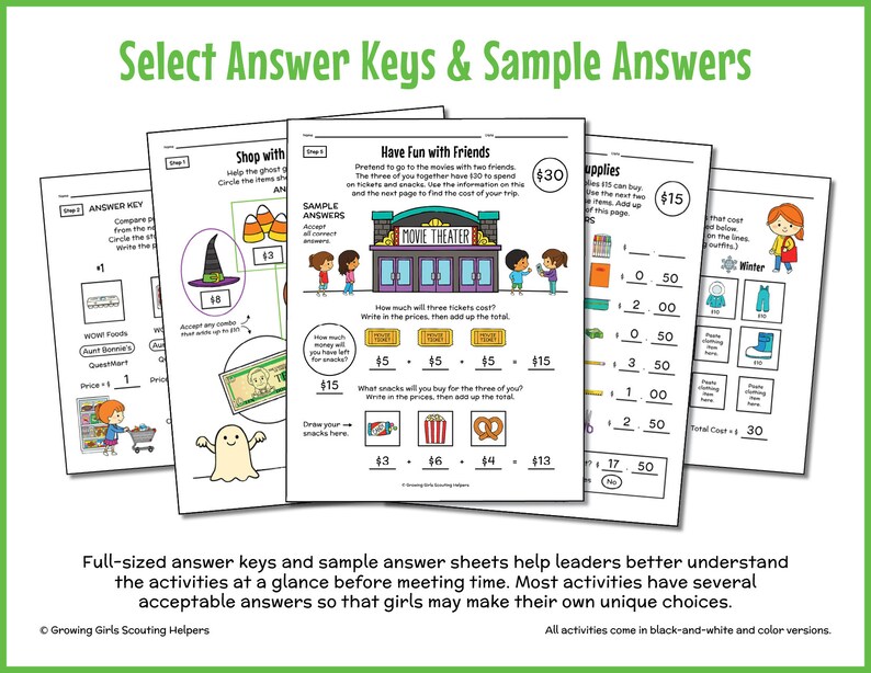 Girl Scout Brownies: money Manager Printable Activity Book Badge ...
