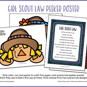 Girl Scout Promise &amp; Law: Fall Crafts Games Coloring Sheets - Etsy