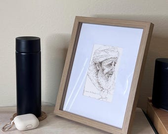 Ink Abstract Art: Framed Cotton Paper Painting (6x6 in)