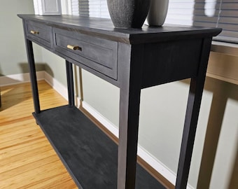 SOLD Refinished Black Entryway/Console Table