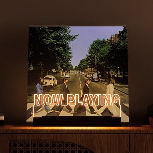 Now Playing Record Holder Stand Gift,Now Spinning Vinyl Record Display Stand,RGB Table Top Record Holder,music Record Gift,Christmas Gift