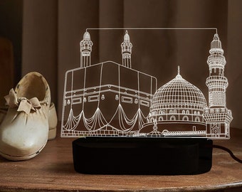 Personalized Makkah Kabaa Night Light,Eid Mubarak Gift,hajj Mecca kabaa Gift, islamic Desk Lamp,Ramadan Kareem decor,Gift for Muslim Friend