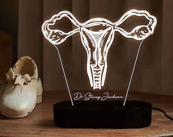 Personalized Gynecologist Night Light,Custom Medical Student Graduation Gift,Perfect Doctor Gift,Medical Gift, Gift For Obgyn Gift Desk Lamp