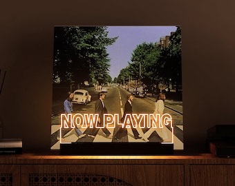Jetzt spielen Schallplattenhalter Stand Geschenk, jetzt Spinning Schallplatten Ständer, RGB Tischplatten Schallplattenhalter, Musik Schallplatten Geschenk, Vatertagsgeschenk