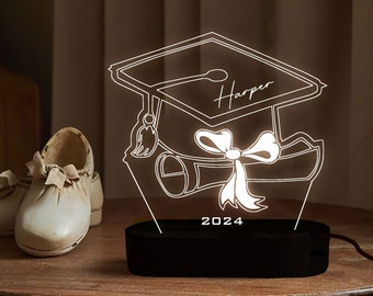 Personalized Graduation Cap Night Light, Custom Graduation Gift, Congrat School Gifts for Her,Graduation Desk Lamp,custom Led Light Gifts