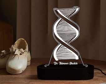 Personalized DNA Science Molecule Night Light,Custom Helix Pendant,Perfect Medical Grad Gift,doctor,Nurse,Microbiology,Biomedical,Chemistry